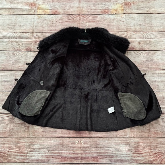 Velvet • Black Button Up Winter Coat with Faux Fur Trim - Women’s Size Large - Picture 14 of 16